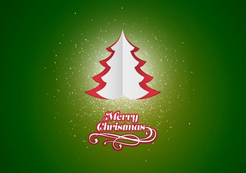 festive christmas card design with tree and snow effect - Download Free Stock Templates Pikwizard.com