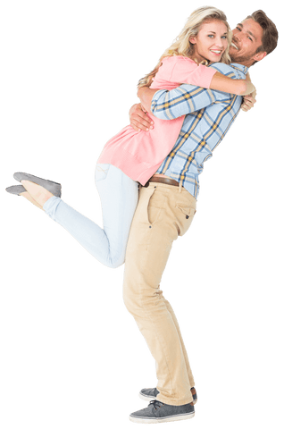 smiling couple embracing in joyful hug on transparent background - Download Free Stock Videos Pikwizard.com