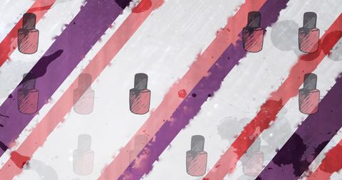 Abstract Nail Polish Pattern on Vibrant Striped Background