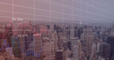 Data Visualization Overlay on New York City Skyline - Download Free Stock Images Pikwizard.com