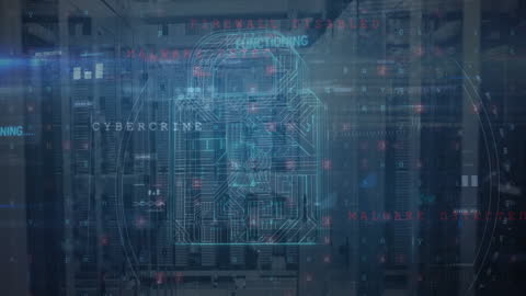 Animated Data Processing Over Modern Server Room