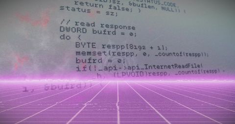 Digital Data Processing Code Over Futuristic Grid - Download Free Stock Images Pikwizard.com