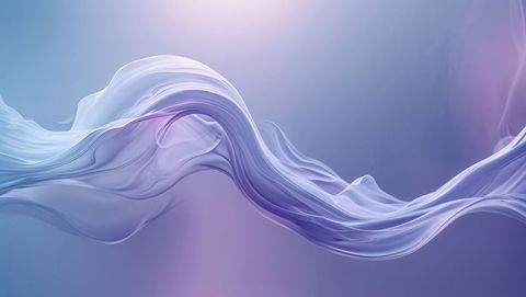 Ethereal translucent wave in pastel gradient digital space