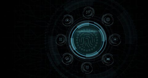 High-Tech Biometric Fingerprint Authentication Icon - Download Free Stock Images Pikwizard.com
