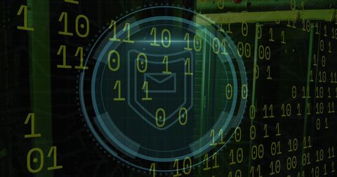 Cybersecurity Shield against Digital Threats in Binary Code - Download Free Stock Images Pikwizard.com