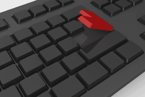 digital transparent computer keyboard illustration with red arrow key - Download Free Stock Videos Pikwizard.com