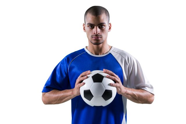 Ideal for sports advertisements, athletic promotions, soccer team posters, and fitness campaigns. Can be used in articles about soccer training, athlete profiles, and sports equipment reviews.