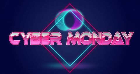 Cyber Monday Neon Style Promotional Banner - Download Free Stock Images Pikwizard.com