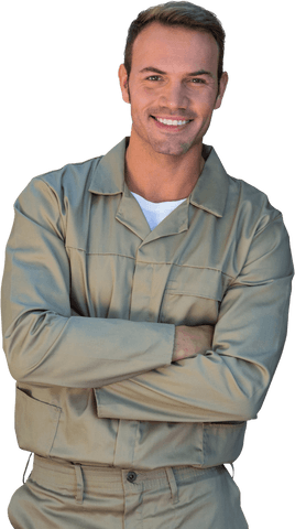 smiling woman wearing khaki full-sleeve jumpsuit with transparent background - Download Free Stock Videos Pikwizard.com