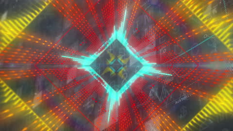 Vibrant Geometric Neon Light Animation with Patterns