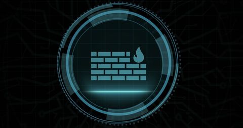Digital Firewall Symbol in Tech Interface - Download Free Stock Images Pikwizard.com