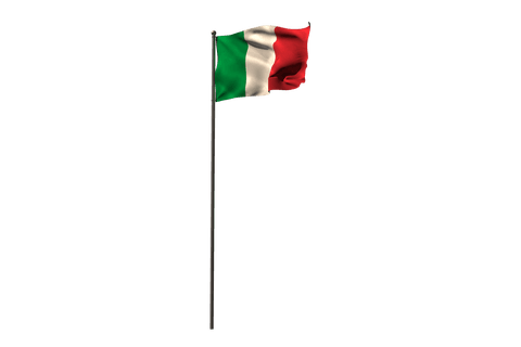 Waving Transparent Italian Flag on Pole with Shiny Effect - Download Free Stock Videos Pikwizard.com