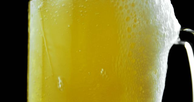 Freshly Poured Beer Close-Up with Frothy Bubbles - Download Free Stock Images Pikwizard.com