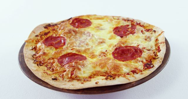 Delicious Pepperoni Pizza on Wood Plate - Download Free Stock Images Pikwizard.com