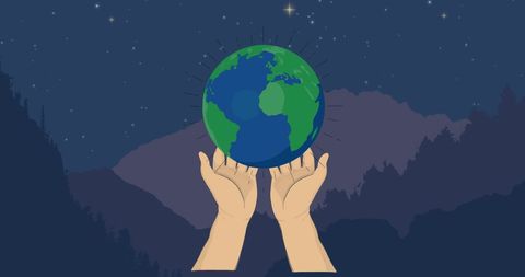 Hands Lifting Earth Symbolizing Global Environmental Care