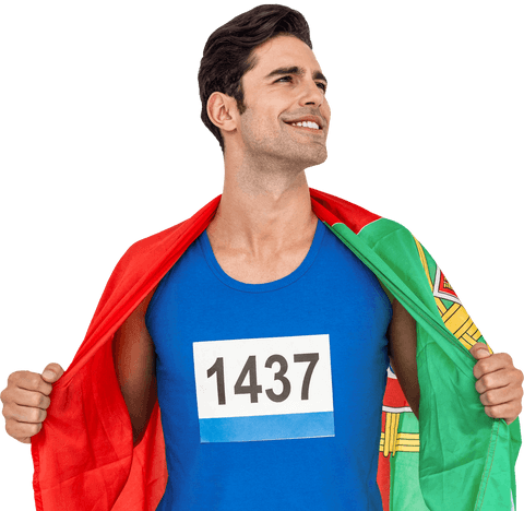 male athlete proudly wearing portugal flag on transparent background - Download Free Stock Videos Pikwizard.com