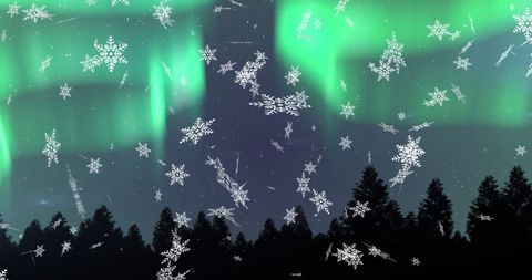 Dreamy Winter Wonderland Under Northern Lights - Download Free Stock Images Pikwizard.com