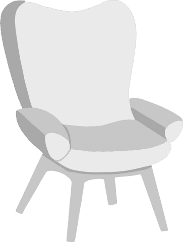 Mid-century Modern Armchair on Transparent Background