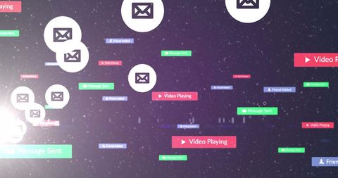 Digital Communication and Social Media Interface Icons