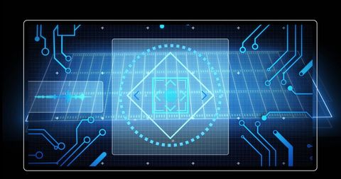 Futuristic Neon Data Interface with Digital Scanning Elements - Download Free Stock Images Pikwizard.com