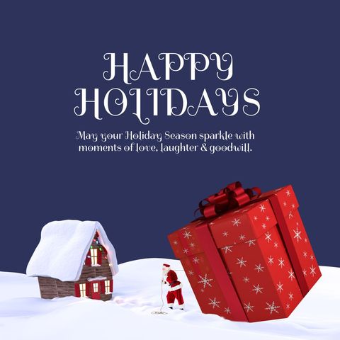 Cozy Christmas Scene with Gift Box for Joyful Holiday Wishes - Download Free Stock Templates Pikwizard.com