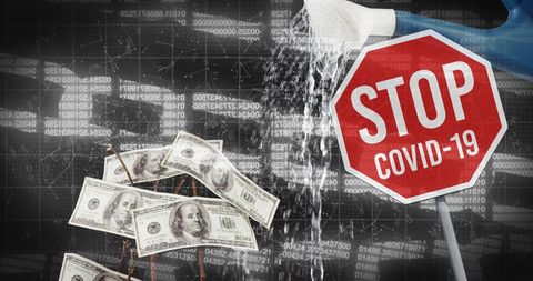 Watering Tree of Money to Stop COVID-19