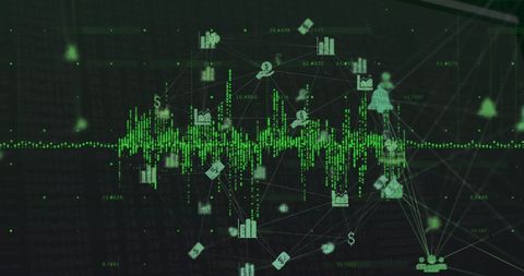 Dynamic Data Visualization with Financial and Technological Elements - Download Free Stock Images Pikwizard.com