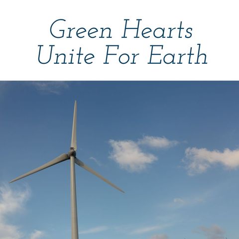 wind turbine against clear sky with eco-friendly message - Download Free Stock Templates Pikwizard.com