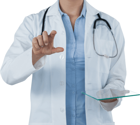 Female Doctor Using Transparent Touchscreen with Tablet - Download Free Stock Videos Pikwizard.com