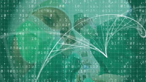 Futuristic Medical Surgery with Data Overlay