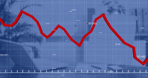 Downward Trending Graph with Office Background - Download Free Stock Images Pikwizard.com