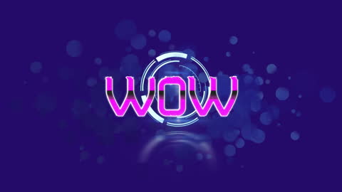 Wow Text Banner with Futuristic Background