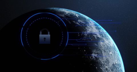 biometric security concept over earth with digital network - Download Free Stock Images Pikwizard.com