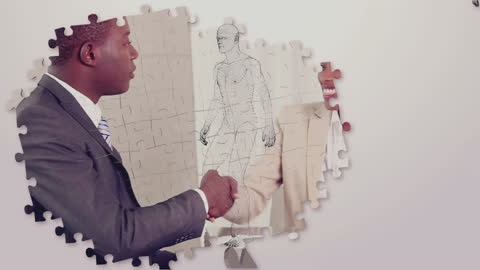 Animated Business Team Aligning Digital Collaboration Puzzle