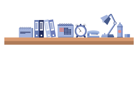 transparent office supplies arranged neatly on shelf in vector illustration - Download Free Stock Videos Pikwizard.com
