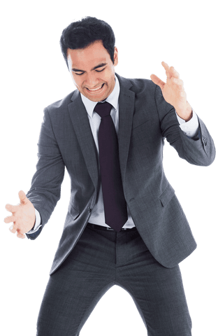 businessman expressing frustration on transparent background - Download Free Stock Videos Pikwizard.com
