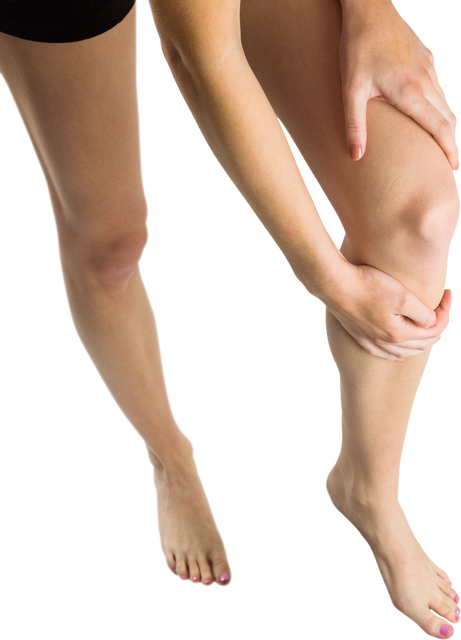 Woman with Knee Pain Holding Leg Transparent Background - Download Free Stock Videos Pikwizard.com