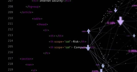 digital interface with code and network visualization - Download Free Stock Images Pikwizard.com