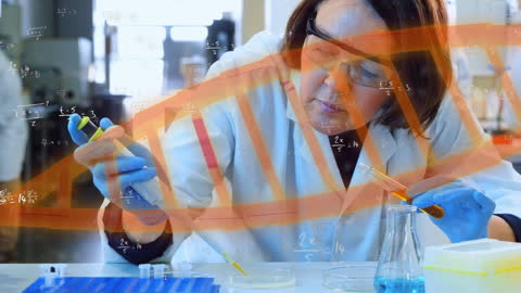Scientist Analyzing DNA in Modern Laboratory