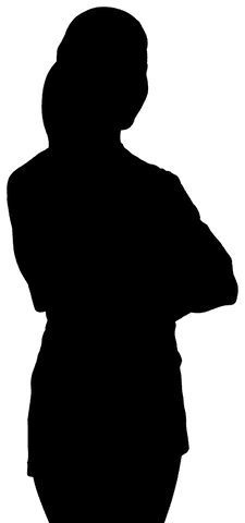 Businesswoman silhouette illustration on transparent background