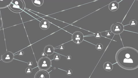 Global Technology Network Animation with User Icons