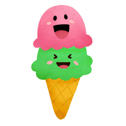 smiling two-scoop ice cream cone on transparent background - Download Free Stock Videos Pikwizard.com