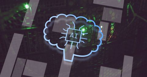 AI Data Processing with Digital Interface Background