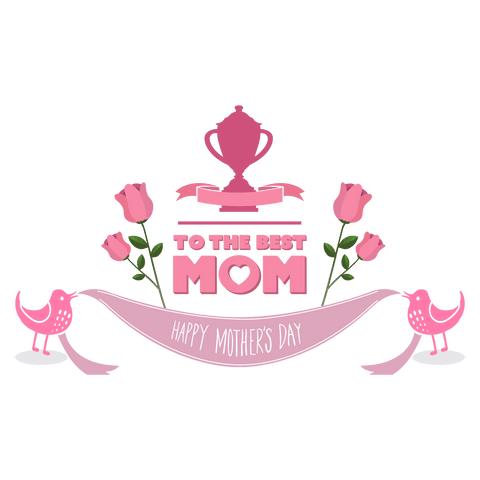 Happy Mother's Day Celebration Banner on Transparent Background