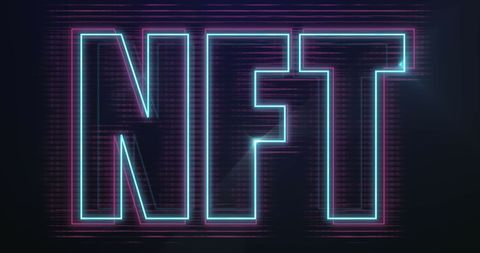 glowing neon nft text on dark background - Download Free Stock Images Pikwizard.com