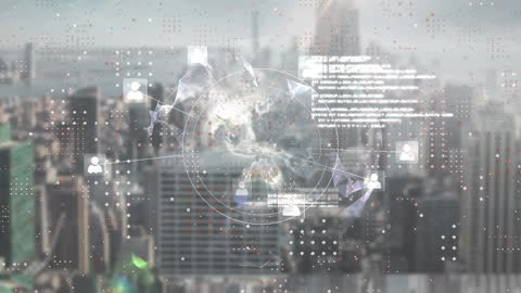 Digital Financial Data Streaming Over Cityscape