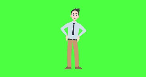 Animated Character Gesturing on Vibrant Green Background - Download Free Stock Images Pikwizard.com