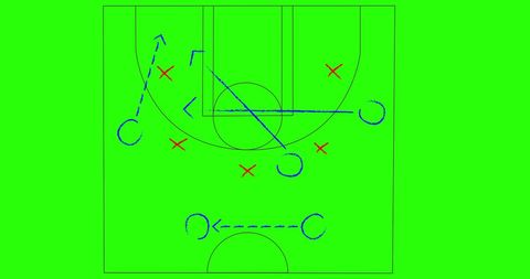 Basketball Strategy Diagram on Green Background - Download Free Stock Images Pikwizard.com
