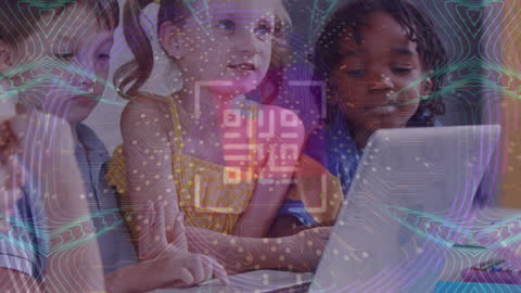 Schoolchildren Learning with Technology and QR Animation