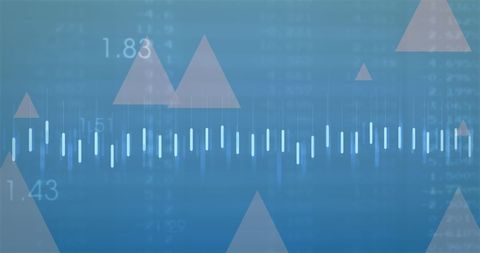Abstract Financial Data Analytics on Blue Background